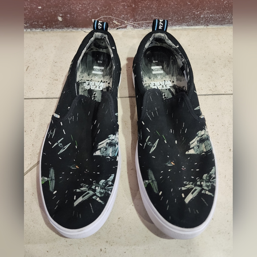 Toms Black Starfighter Canvas Slip-On Loafers